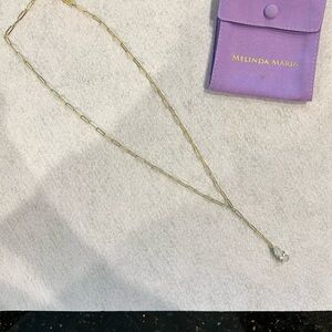 Melinda Maria Gold Necklace with Teardrop Pendant